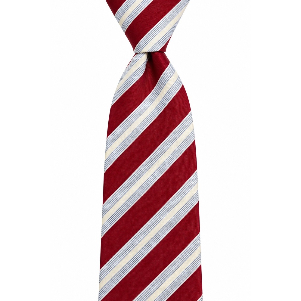 Donald J Trump Signature Collection Red White Blue Striped 100% Silk Tie